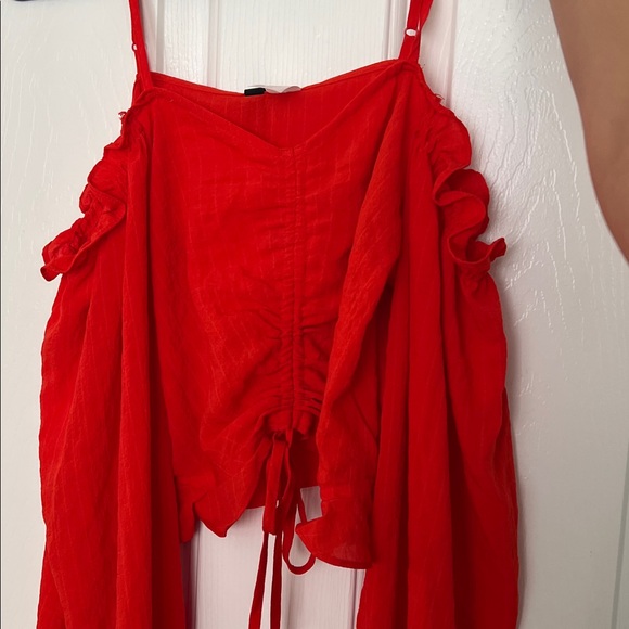 Red Off-Shoulder Top - Picture 5 of 6